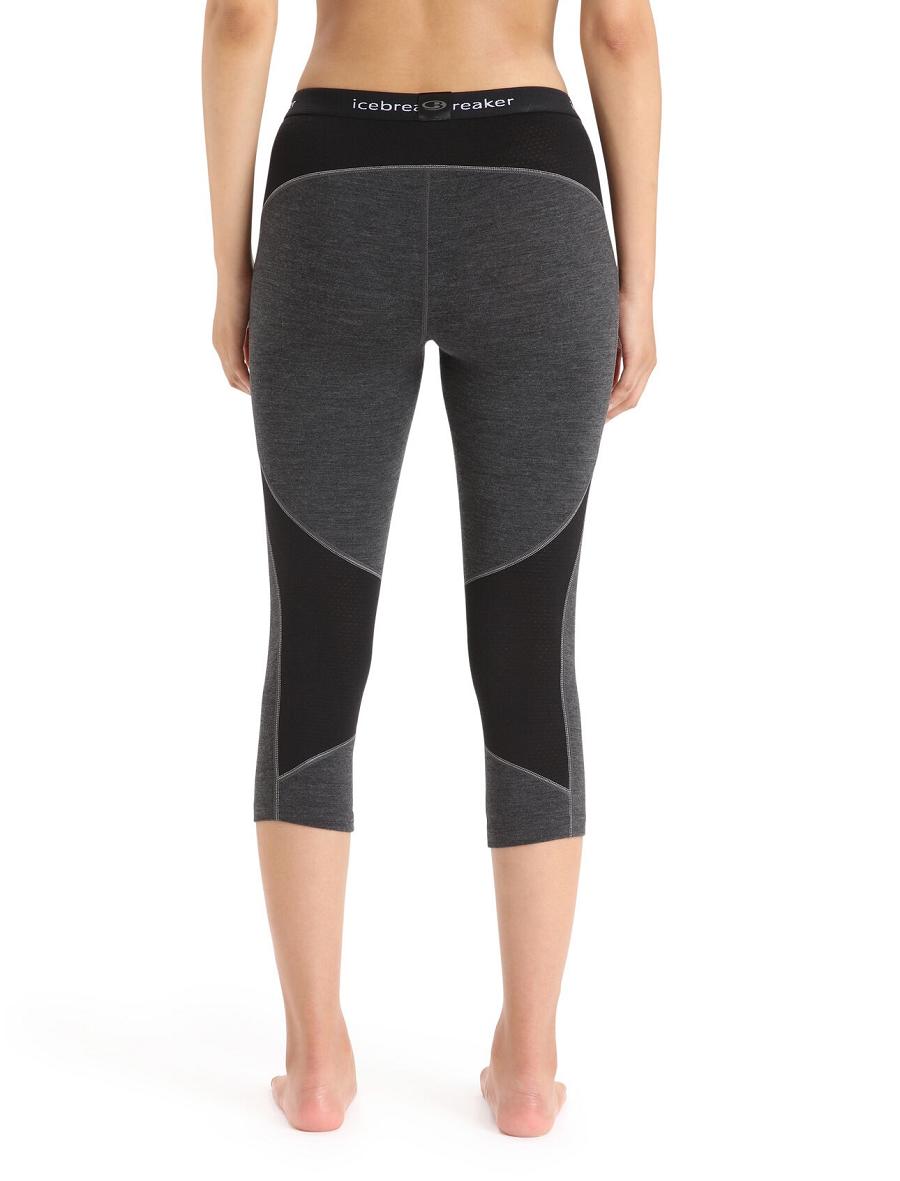 Icebreaker BodyfitZone™ Merino 260 Zone 3/4 Thermal Leggings Női Base Layers Fekete | HU 1868LISH